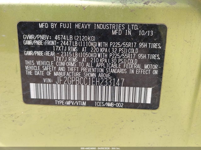 2014 SUBARU XV CROSSTREK HYBRID JF2GPBCC1EH233147 Photo 8
