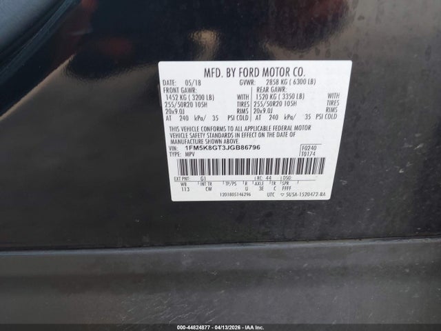 Ford EXPLORER SPORT 2018 1FM5K8GT3JGB86796 Image 9