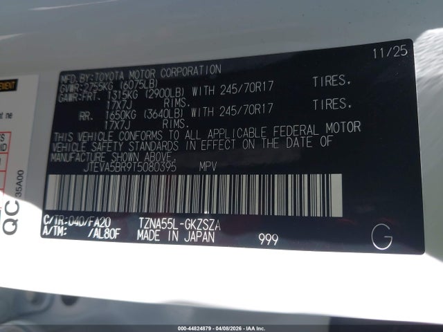 JTEVA5BR9T5080395 Toyota 4RUNNER SR5
