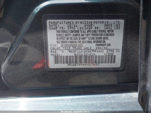 3N1AB7AP4HY219227 Nissan SENTRA SV