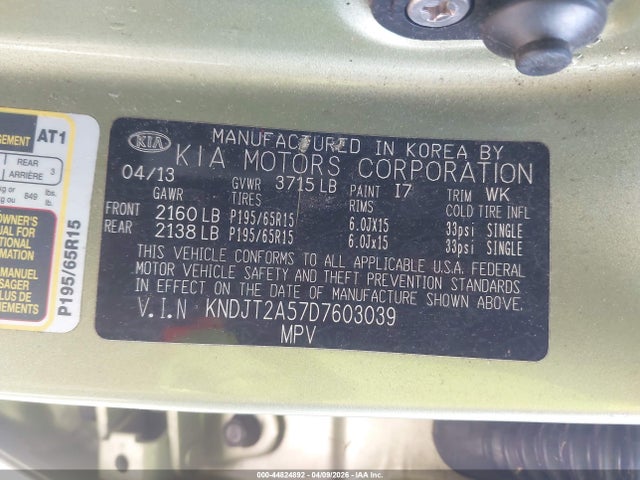 Продаж на аукціоні авто 2013 Kia Soul, vin: KNDJT2A57D7603039, номер лоту: 44824892