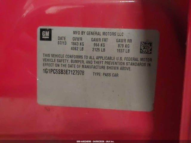 2014 CHEVROLET CRUZE 1G1PC5SB3E7127978 Photo 8