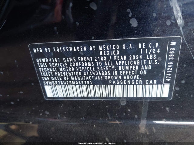 3VWBX7BU2SM039781 Volkswagen Jetta 1.5t Sport