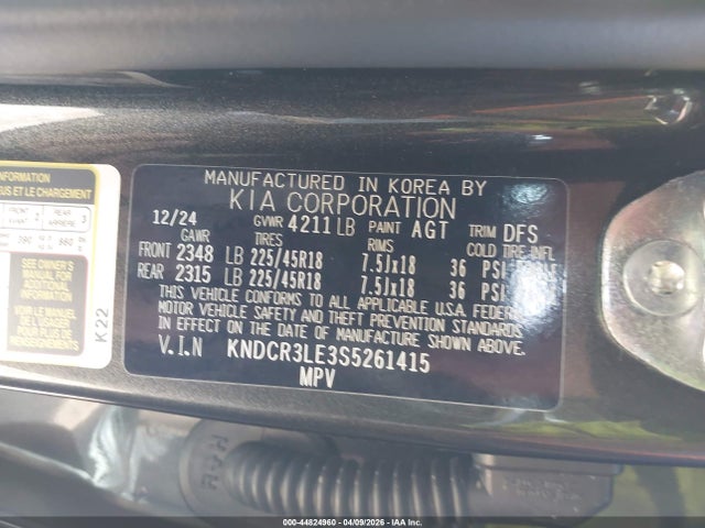 Продажа на аукционе авто 2025 Kia Niro Ex Touring, vin: KNDCR3LE3S5261415, номер лота: 44824960