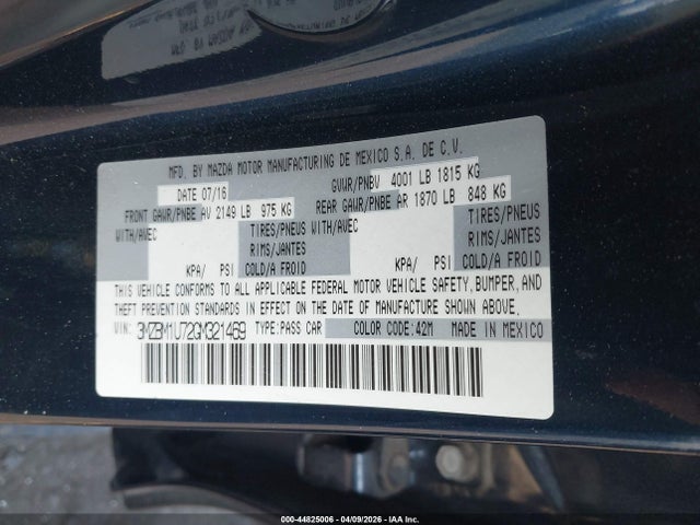 Продаж на аукціоні авто 2016 Mazda Mazda3 I Sport, vin: 3MZBM1U72GM321469, номер лоту: 44825006