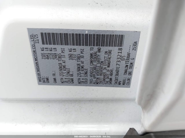 5N1BT3BA0TC733218 Nissan ROGUE SV