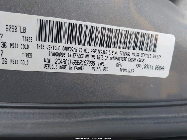 Продажа на аукционе авто 2014 Chrysler Town & Country S, vin: 2C4RC1HG9ER197835, номер лота: 44825076