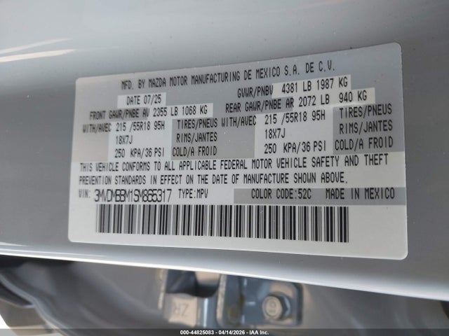Продажа на аукционе авто 2025 Mazda Cx-30 2.5 S Select Sport, vin: 3MVDMBBM1SM865317, номер лота: 44825083