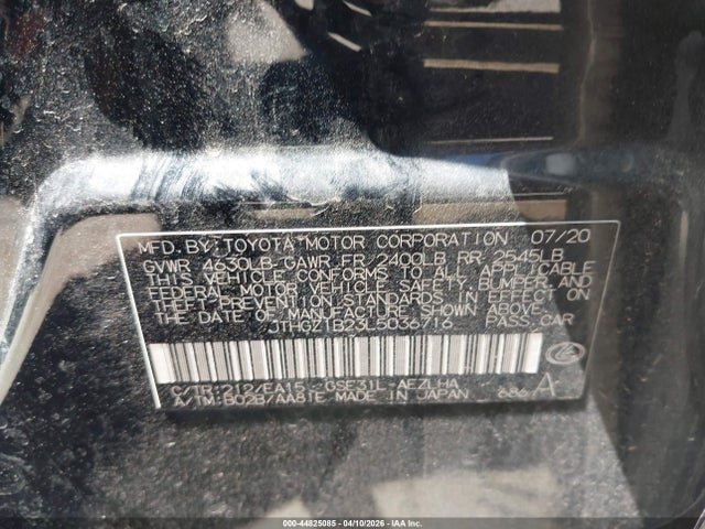 Продажа на аукционе авто 2020 Lexus Is 350, vin: JTHGZ1B23L5036716, номер лота: 44825085