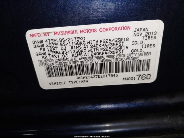 2014 MITSUBISHI OUTLANDER JA4AZ3A37EZ017945 Photo 8