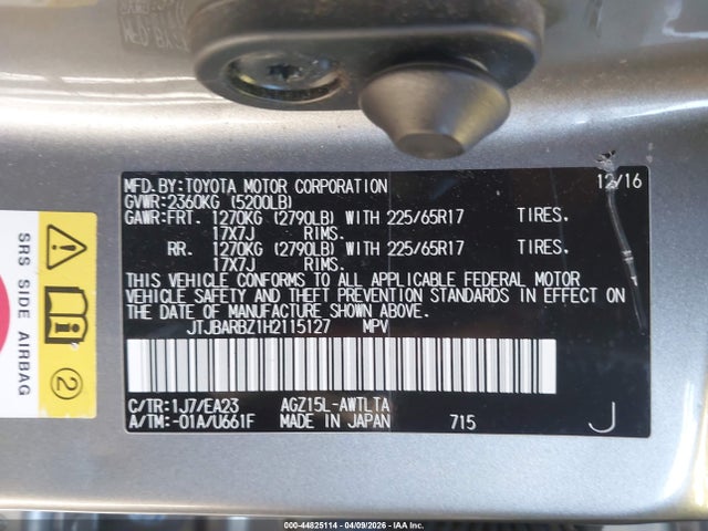 Продажа на аукционе авто 2017 Lexus Nx 200t, vin: JTJBARBZ1H2115127, номер лота: 44825114