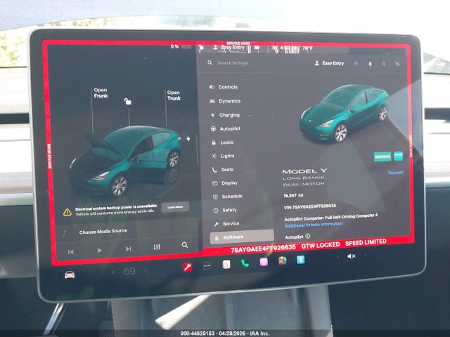 Aukcja sprzedaży 2023 Tesla Model Y Awd/long Range Dual Motor All-wheel Drive, vin: 7SAYGAEE4PF926635, numer aukcji: 44825153