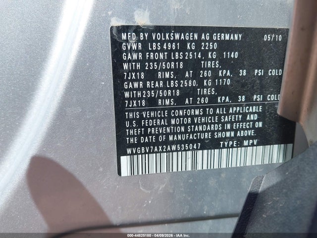 Продаж на аукціоні авто 2010 Volkswagen Tiguan Sel, vin: WVGBV7AX2AW535047, номер лоту: 44825180