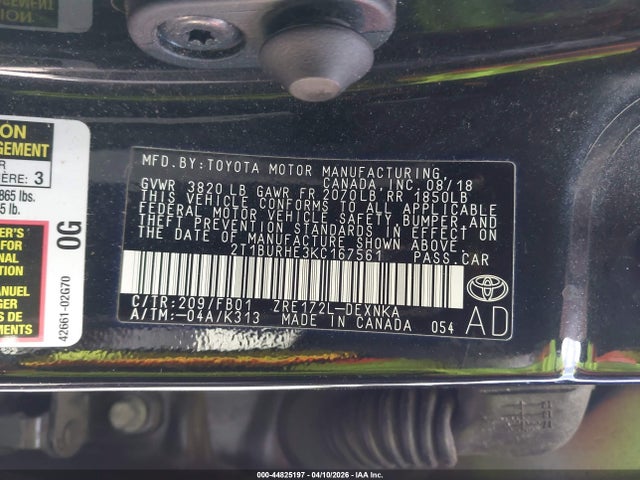 Toyota COROLLA LE 2019 2T1BURHE3KC167561 Image 9