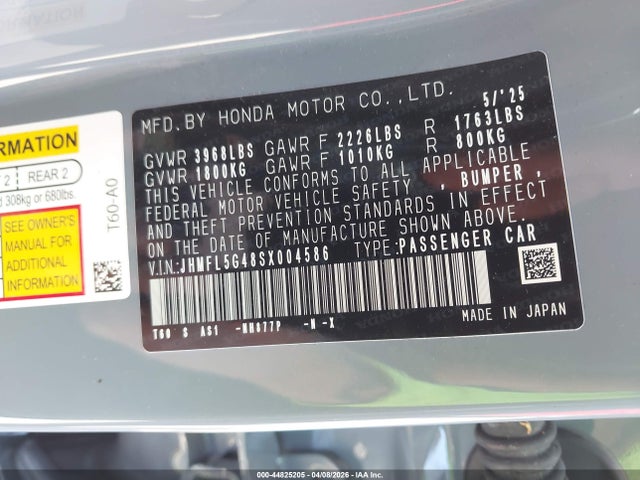 Honda CIVIC TYPE R 2025 JHMFL5G48SX004586 Image 9