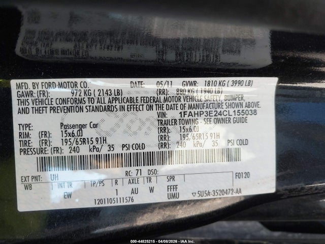 2012 FORD FOCUS 1FAHP3E24CL155038 Photo 8