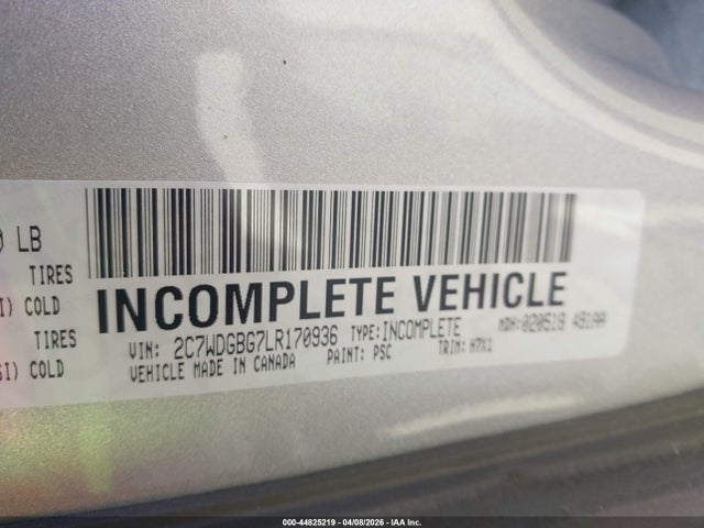 44825219 :رقم المزاد ، 2C7WDGBG7LR170936 vin ، 2020 Dodge Grand Caravan Se مزاد بيع