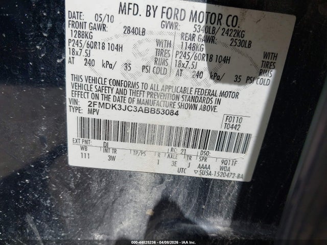 2010 FORD EDGE 2FMDK3JC3ABB53084 Photo 8