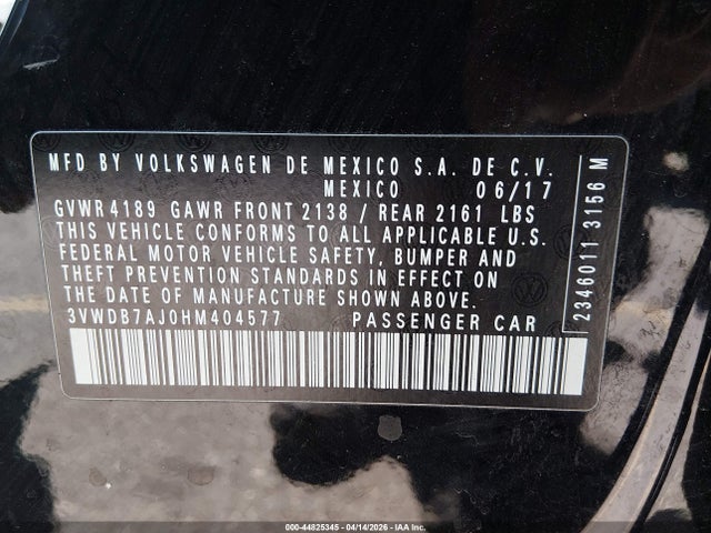 3VWDB7AJ0HM404577 Volkswagen Jetta 1.4t Se
