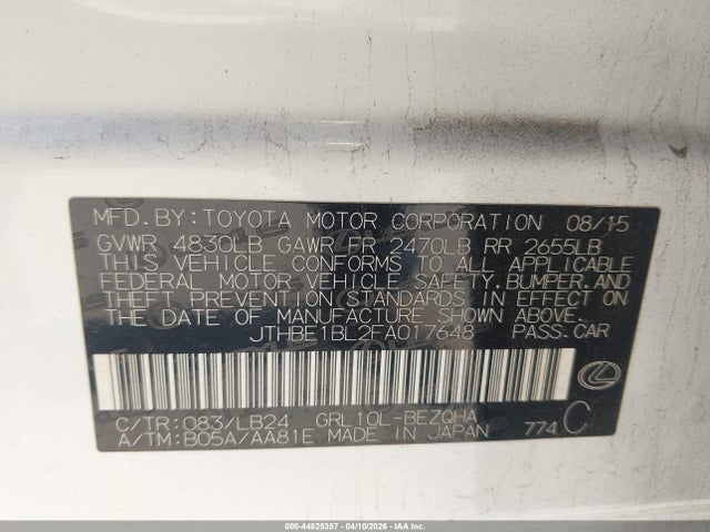 JTHBE1BL2FA017648 Lexus GS 350