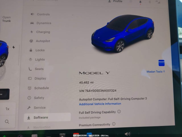 Продажа на аукционе авто 2022 Tesla Model Y Long Range Dual Motor All-wheel Drive, vin: 7SAYGDEE3NA001324, номер лота: 44825390