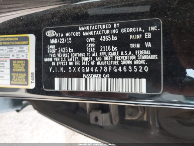 KIA Optima Lx 2015 5XXGM4A78FG463520 Image 9