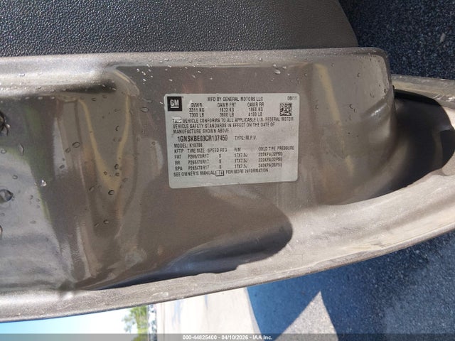 44825400 :رقم المزاد ، 1GNSKBE03CR107459 vin ، 2012 Chevrolet Tahoe Lt مزاد بيع