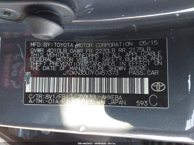 Toyota Prius Two 2015 JTDKN3DU7F0457373 Image 9