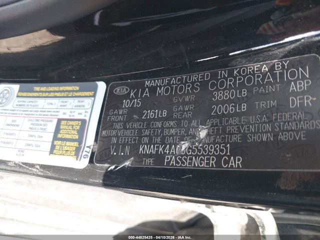 KNAFK4A63G5539351 KIA FORTE LX