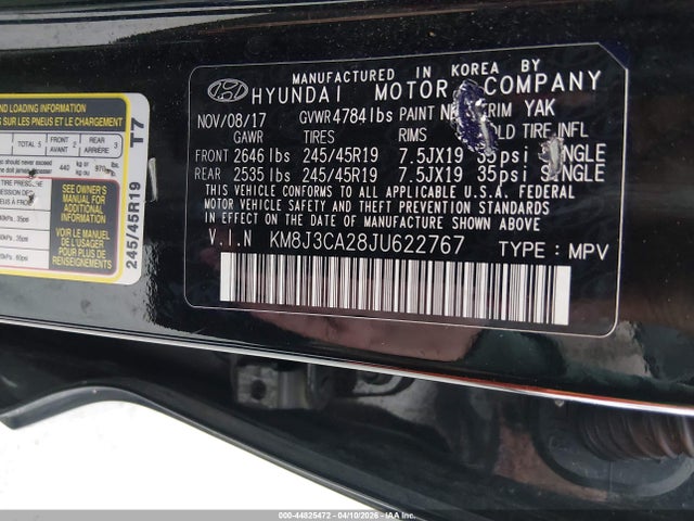 2018 HYUNDAI TUCSON KM8J3CA28JU622767 Photo 8