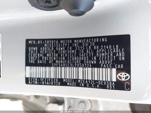 5YFS4RCE9LP050124 Toyota COROLLA SE