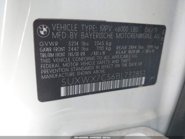 2011 BMW X3 5UXWX7C56BL732851 Photo 8
