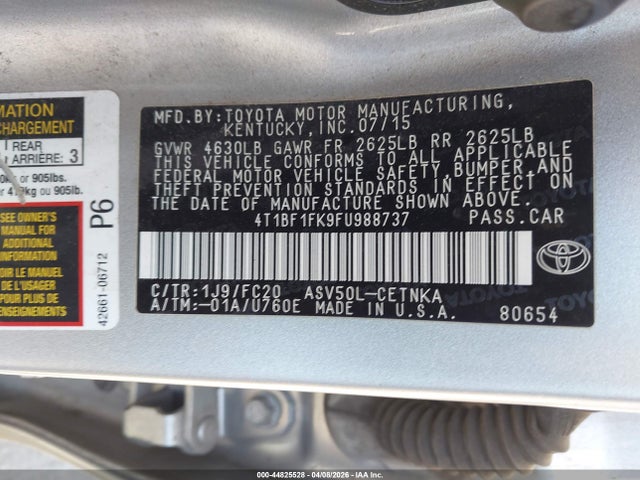 Toyota CAMRY LE 2015 4T1BF1FK9FU988737 Image 9