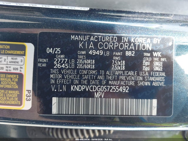 Продажа на аукционе авто 2025 Kia Sportage Hybrid Ex, vin: KNDPVCDG0S7255492, номер лота: 44825536