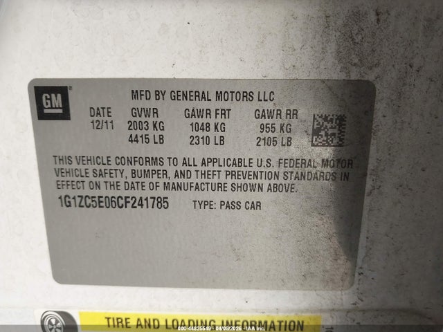 2012 CHEVROLET MALIBU 1G1ZC5E06CF241785 Photo 8