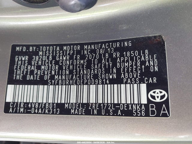 Toyota Corolla Le Plus 2014 5YFBURHE0EP009814 Image 9