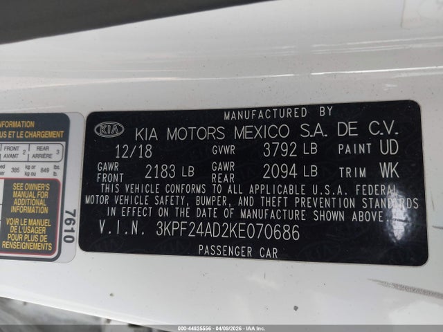 KIA Forte Lxs 2019 3KPF24AD2KE070686 Image 9