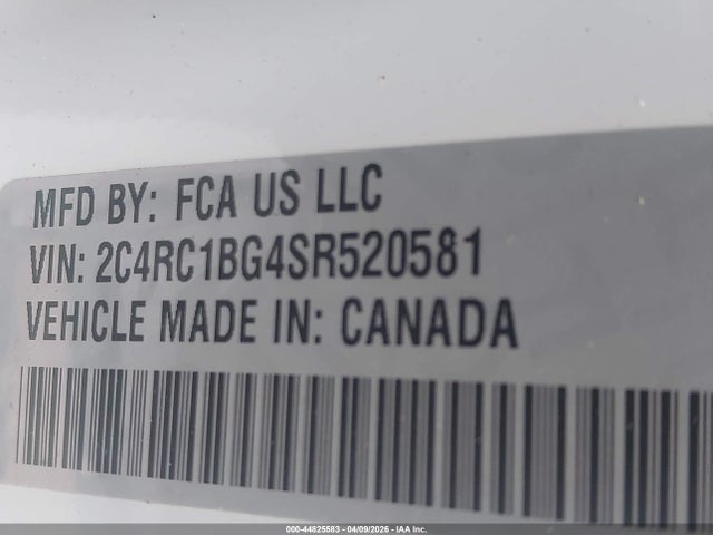 Aukcja sprzedaży 2025 Chrysler Pacifica Select, vin: 2C4RC1BG4SR520581, numer aukcji: 44825583