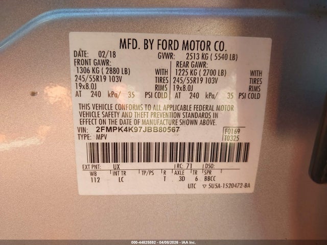 2018 FORD EDGE 2FMPK4K97JBB80567 Photo 8