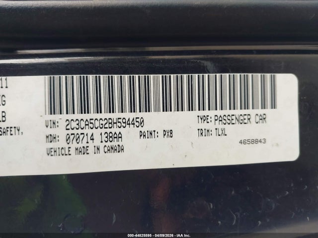 Aukcja sprzedaży 2011 Chrysler 300 Limited, vin: 2C3CA5CG2BH594450, numer aukcji: 44825595