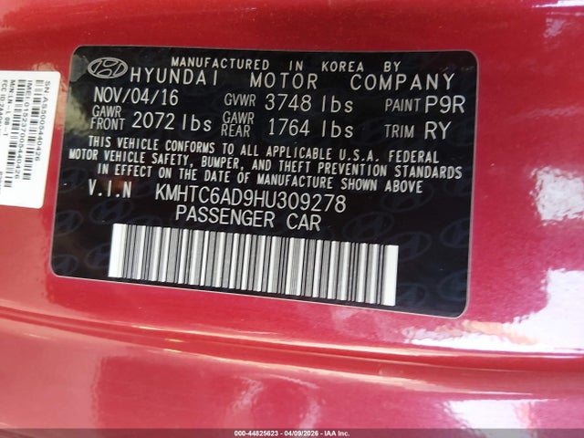 KMHTC6AD9HU309278 Hyundai Veloster