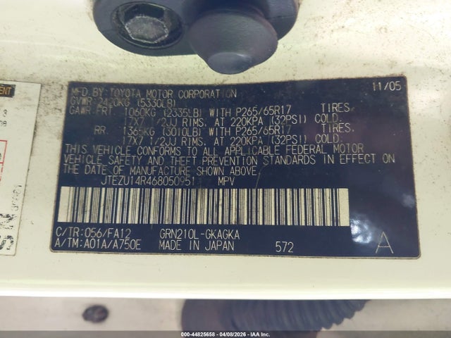 2006 TOYOTA 4RUNNER JTEZU14R468050951 Photo 8