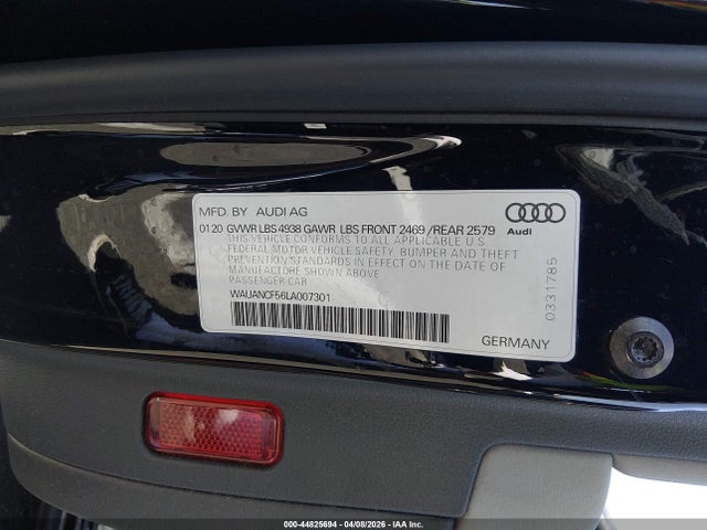 WAUANCF56LA007301 Audi A5 Sportback Premium 45 Tfsi Quattro S Tronic