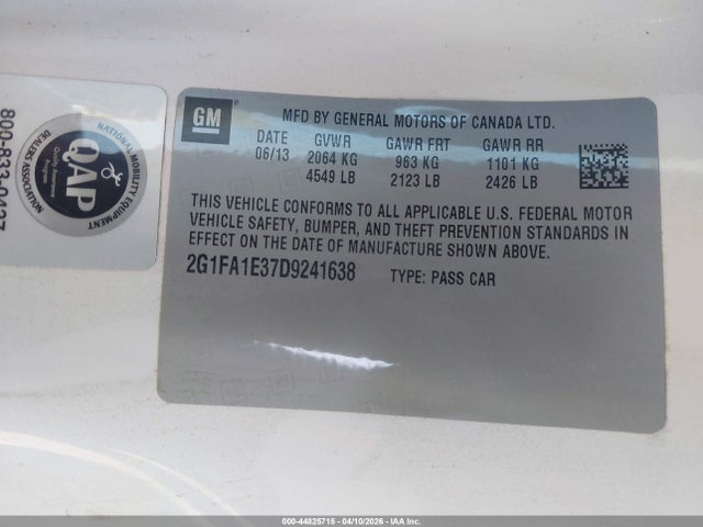 Продажа на аукционе авто 2013 Chevrolet Camaro 2ls, vin: 2G1FA1E37D9241638, номер лота: 44825715