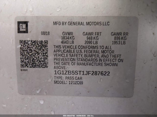 1G1ZB5ST1JF287622 Chevrolet Malibu 1ls
