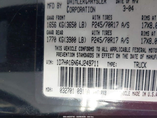 2004 DODGE RAM 1500 1D7HA16N64J249711 Photo 8