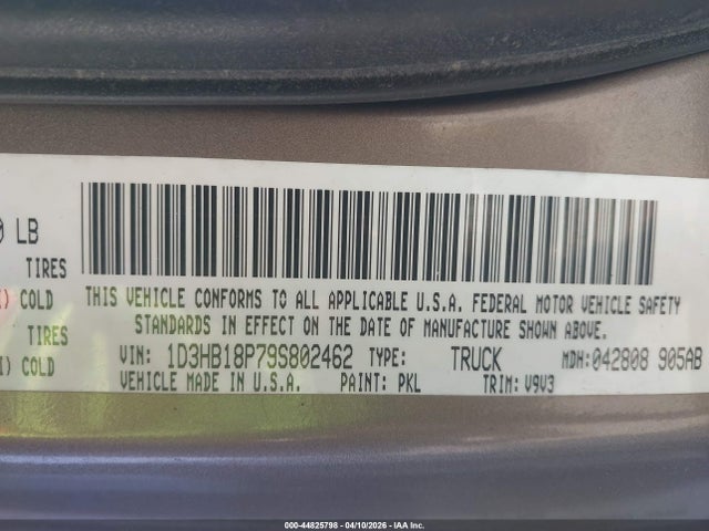 2009 DODGE RAM 1500 1D3HB18P79S802462 Photo 8