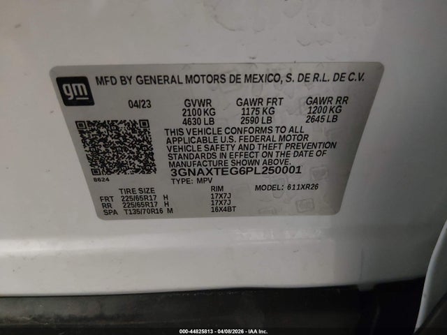 3GNAXTEG6PL250001 Chevrolet Equinox Awd 2fl