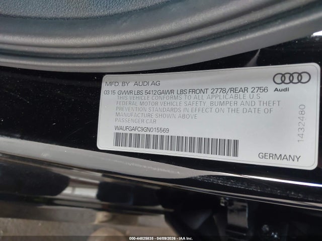 Продаж на аукціоні авто 2016 Audi A6 3.0t Premium Plus, vin: WAUFGAFC9GN015569, номер лоту: 44825835