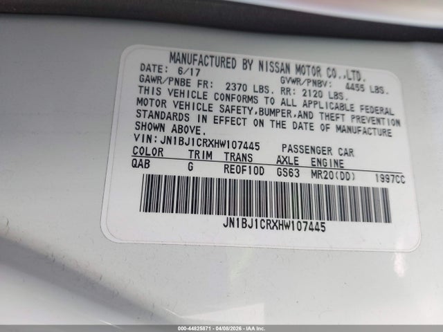 JN1BJ1CRXHW107445 Nissan Rogue Sport S